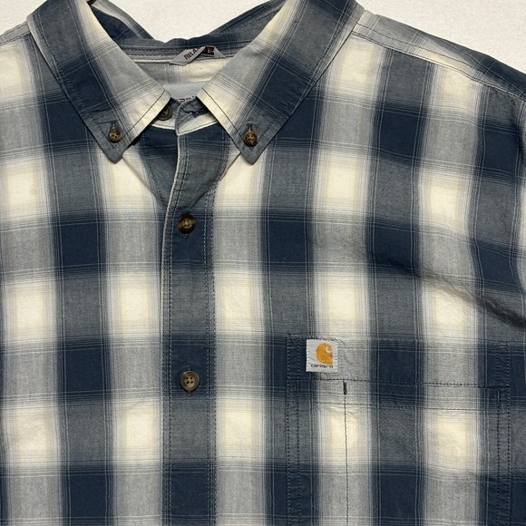 Carhartt Essential Mens Shirt 2XL XXL Relaxed‎ Fit Short Sleeve Work Biker Plaid - Picture 1 of 9